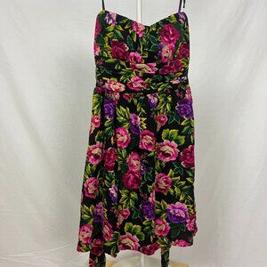 Windsor Colorful Floral Strapless Mini Dress with Bow Size 5
